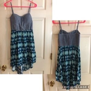 High to Low denim to pattern dress